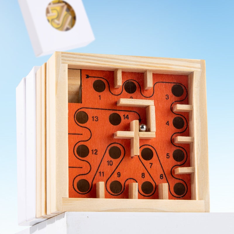 Children'S Wooden Maze Hand-Eye Coordination Intelligence Ball Ball Balance Concentration Game Beneficial Intelligence Wooden Toys - Image 3